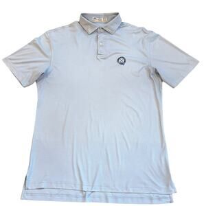 Peter Millar Polo Golf Shirt Mens Med Striped Featherweight Short Sleeve *FLAW*